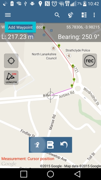 'Add Point' - only when GPS or Cursor mode is enabled. Otherwise just tap on the map to draw a shape.