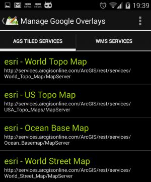 Pre-configured Arc GIS Server Tiled services.